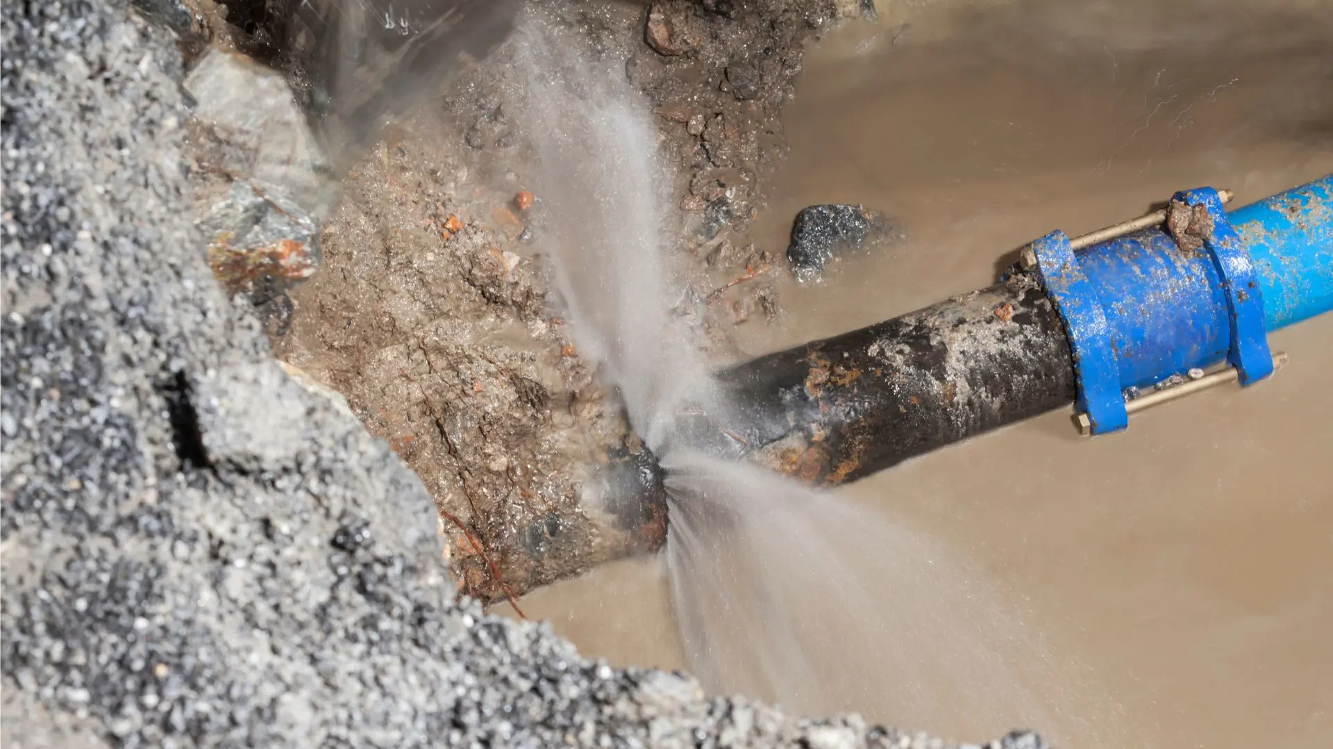 Illustration of a concealed water line beneath a slab that may contribute moisture without a visible puddle